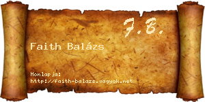 Faith Balázs névjegykártya
