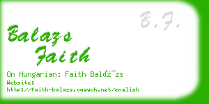 balazs faith business card